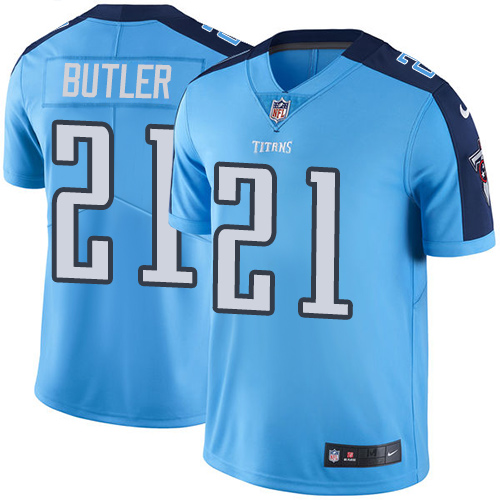 Nike Titans #21 Malcolm Butler Light Blue Men's Stitched NFL Limited Rush Jersey - Click Image to Close